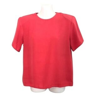 Dress Barn Pink Short Sleeve Blouse Size: Small